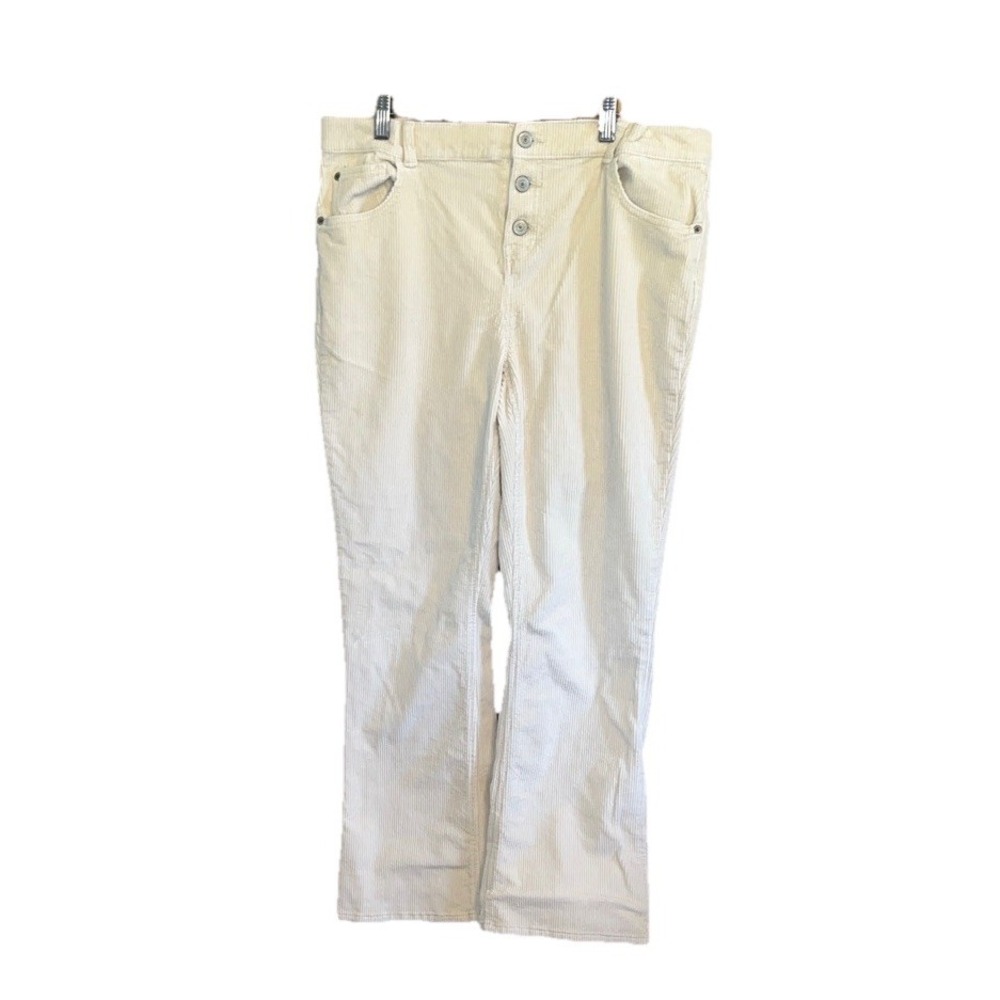 ThereAbouts cream Button-Fly Flared Corduroy‎ Pants Size 20.5